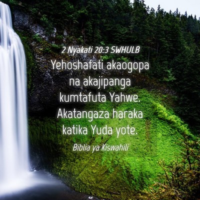 Picture 04 - 2 Nyakati 20:3 SWHULB - Yehoshafati akaogopa na akajipanga kumtafuta - Bible Verse Picture