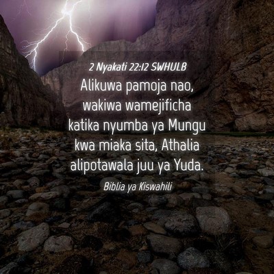 Picture 04 - 2 Nyakati 22:12 SWHULB - Alikuwa pamoja nao, wakiwa wamejificha katika - Bible Verse Picture