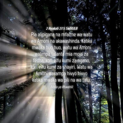 Picture 04 - 2 Nyakati 27:5 SWHULB - Pia alipigana na mfalme wa watu wa Amoni na - Bible Verse Picture