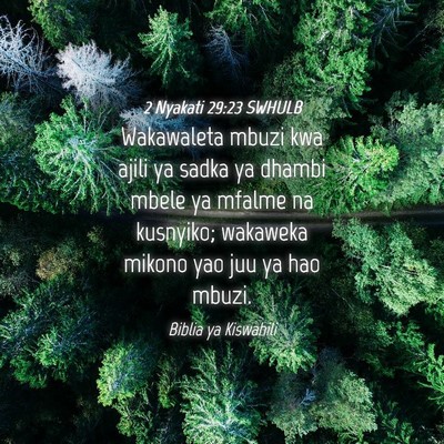 Picture 04 - 2 Nyakati 29:23 SWHULB - Wakawaleta mbuzi kwa ajili ya sadka ya dhambi - Bible Verse Picture