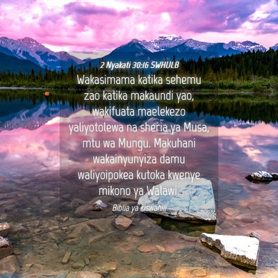 Picture 04 - 2 Nyakati 30:16 SWHULB - Wakasimama katika sehemu zao katika makaundi yao, - Bible Verse Picture