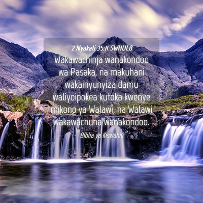 Picture 04 - 2 Nyakati 35:11 SWHULB - Wakawachinja wanakondoo wa Pasaka, na makuhani - Bible Verse Picture
