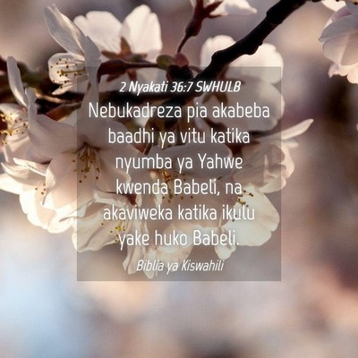 Picture 04 - 2 Nyakati 36:7 SWHULB - Nebukadreza pia akabeba baadhi ya vitu katika - Bible Verse Picture
