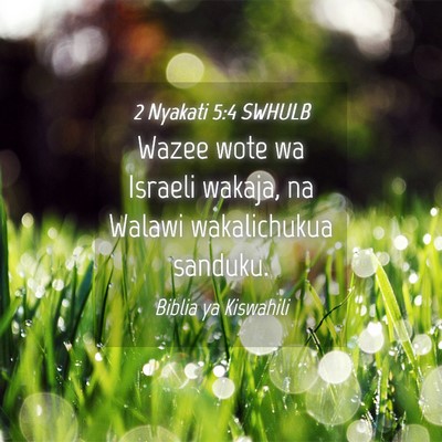 Picture 04 - 2 Nyakati 5:4 SWHULB - Wazee wote wa Israeli wakaja, na Walawi - Bible Verse Picture