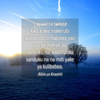 Picture 04 - 2 Nyakati 5:8 SWHULB - Kwa kuwa makerubi walitandaza mabawa yao juu ya - Bible Verse Picture