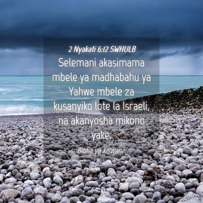 Picture 04 - 2 Nyakati 6:12 SWHULB - Selemani akasimama mbele ya madhabahu ya Yahwe - Bible Verse Picture