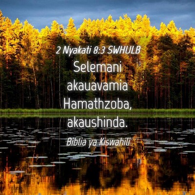 Picture 04 - 2 Nyakati 8:3 SWHULB - Selemani akauavamia Hamathzoba, - Bible Verse Picture