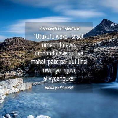 Picture 04 - 2 Samweli 1:19 SWHULB - “Utukufu wako, Israel, umeondolewa, umeondolewa - Bible Verse Picture