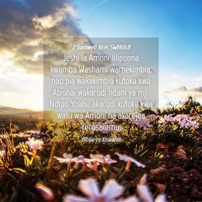 Picture 04 - 2 Samweli 10:14 SWHULB - Jeshi la Amoni lilipoona kwamba Washami - Bible Verse Picture