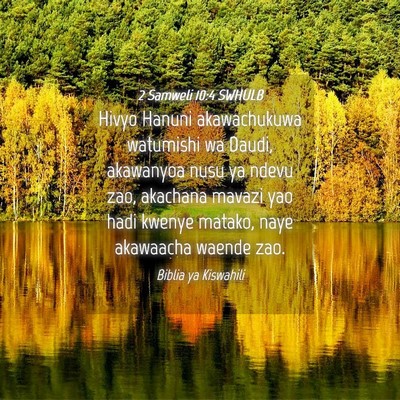 Picture 04 - 2 Samweli 10:4 SWHULB - Hivyo Hanuni akawachukuwa watumishi wa Daudi, - Bible Verse Picture