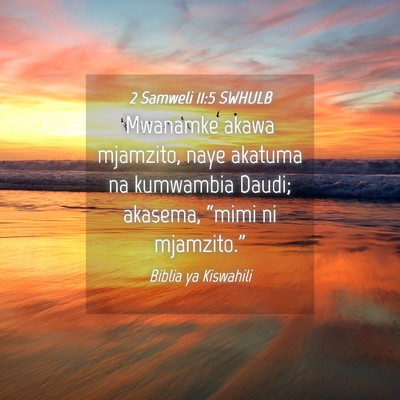 Picture 04 - 2 Samweli 11:5 SWHULB - Mwanamke akawa mjamzito, naye akatuma na - Bible Verse Picture