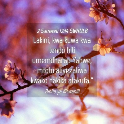 Picture 04 - 2 Samweli 12:14 SWHULB - Lakini, kwa kuwa kwa tendo hili umemdharau Yahwe, - Bible Verse Picture