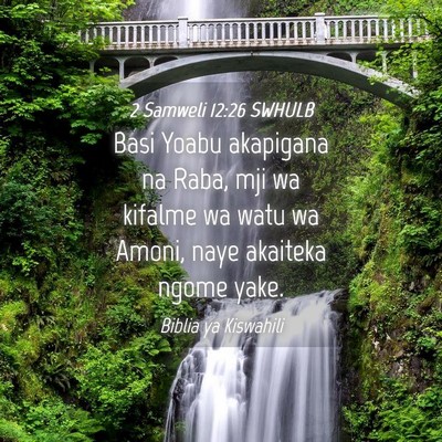 Picture 04 - 2 Samweli 12:26 SWHULB - Basi Yoabu akapigana na Raba, mji wa kifalme wa - Bible Verse Picture
