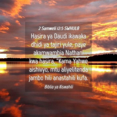 Picture 04 - 2 Samweli 12:5 SWHULB - Hasira ya Daudi ikawaka dhidi ya tajiri yule, - Bible Verse Picture