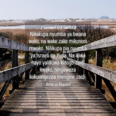 Picture 04 - 2 Samweli 12:8 SWHULB - Nikakupa nyumba ya bwana wako, na wake zake - Bible Verse Picture