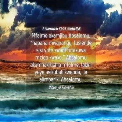 Picture 04 - 2 Samweli 13:25 SWHULB - Mfalme akamjibu Absalomu, “hapana mwanangu, - Bible Verse Picture