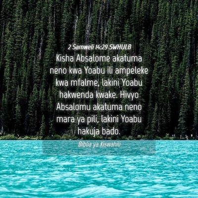 Picture 04 - 2 Samweli 14:29 SWHULB - Kisha Absalome akatuma neno kwa Yoabu ili - Bible Verse Picture