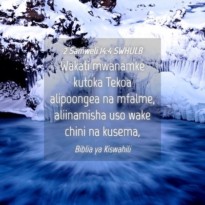 Picture 04 - 2 Samweli 14:4 SWHULB - Wakati mwanamke kutoka Tekoa alipoongea na - Bible Verse Picture