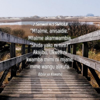 Picture 04 - 2 Samweli 14:5 SWHULB - “Mfalme, anisaidie.” Mfalme akamwambia, - Bible Verse Picture
