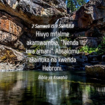 Picture 04 - 2 Samweli 15:9 SWHULB - Hivyo mfalme akamwambia, “Nenda kwa amani”. - Bible Verse Picture