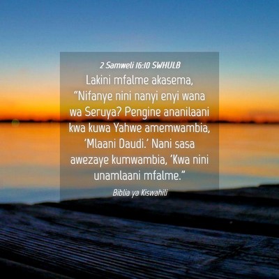Picture 04 - 2 Samweli 16:10 SWHULB - Lakini mfalme akasema, “Nifanye nini nanyi enyi - Bible Verse Picture