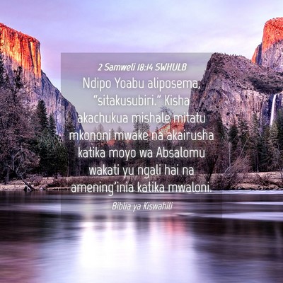 Picture 04 - 2 Samweli 18:14 SWHULB - Ndipo Yoabu aliposema, “sitakusubiri.” Kisha - Bible Verse Picture