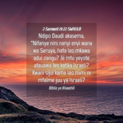 Picture 04 - 2 Samweli 19:22 SWHULB - Ndipo Daudi akasema, “Nifanye nini nanyi enyi - Bible Verse Picture