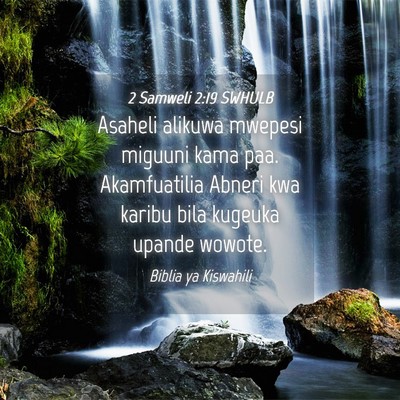 Picture 04 - 2 Samweli 2:19 SWHULB - Asaheli alikuwa mwepesi miguuni kama paa. - Bible Verse Picture