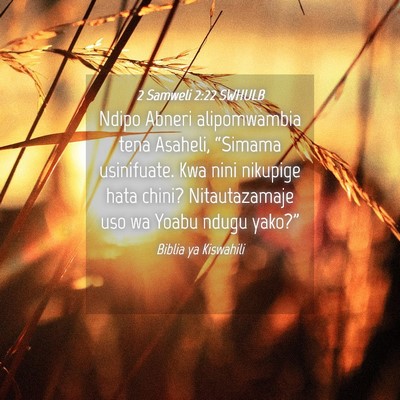 Picture 04 - 2 Samweli 2:22 SWHULB - Ndipo Abneri alipomwambia tena Asaheli, “Simama - Bible Verse Picture