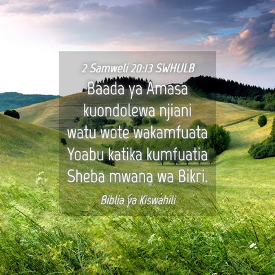 Picture 04 - 2 Samweli 20:13 SWHULB - Baada ya Amasa kuondolewa njiani watu wote - Bible Verse Picture