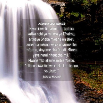 Picture 04 - 2 Samweli 20:21 SWHULB - Hiyo si kweli. Lakini mtu kutoka katika nchi ya - Bible Verse Picture
