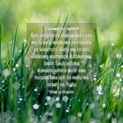 Picture 04 - 2 Samweli 21:2 SWHULB - Basi Wagibeoni hawakuwa uzao wa Israeli; walikuwa - Bible Verse Picture
