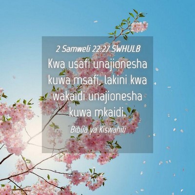 Picture 04 - 2 Samweli 22:27 SWHULB - Kwa usafi unajionesha kuwa msafi, lakini kwa - Bible Verse Picture