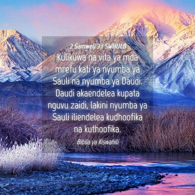 Picture 04 - 2 Samweli 3:1 SWHULB - Kulikuwa na vita ya mda mrefu kati ya nyumba ya - Bible Verse Picture