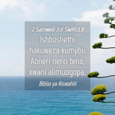 Picture 04 - 2 Samweli 3:11 SWHULB - Ishboshethi hakuweza kumjibu Abneri neno tena, - Bible Verse Picture