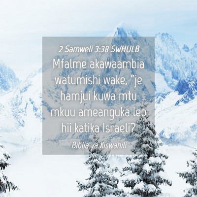 Picture 04 - 2 Samweli 3:38 SWHULB - Mfalme akawaambia watumishi wake, “je hamjui - Bible Verse Picture