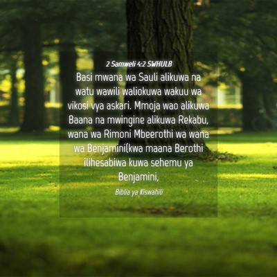 Picture 04 - 2 Samweli 4:2 SWHULB - Basi mwana wa Sauli alikuwa na watu wawili - Bible Verse Picture