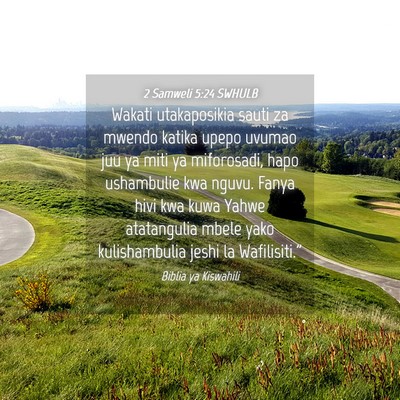 Picture 04 - 2 Samweli 5:24 SWHULB - Wakati utakaposikia sauti za mwendo katika upepo - Bible Verse Picture