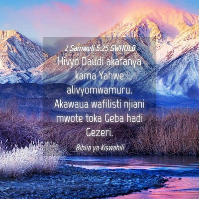 Picture 04 - 2 Samweli 5:25 SWHULB - Hivyo Daudi akafanya kama Yahwe alivyomwamuru. - Bible Verse Picture