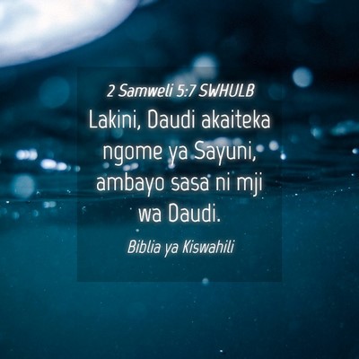 Picture 04 - 2 Samweli 5:7 SWHULB - Lakini, Daudi akaiteka ngome ya Sayuni, ambayo - Bible Verse Picture