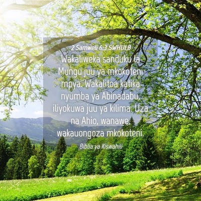 Picture 04 - 2 Samweli 6:3 SWHULB - Wakaliweka sanduku la Mungu juu ya mkokoteni - Bible Verse Picture