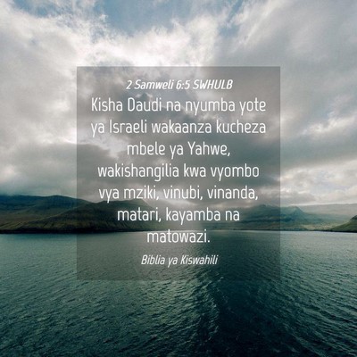 Picture 04 - 2 Samweli 6:5 SWHULB - Kisha Daudi na nyumba yote ya Israeli wakaanza - Bible Verse Picture