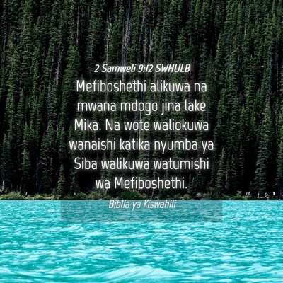 Picture 04 - 2 Samweli 9:12 SWHULB - Mefiboshethi alikuwa na mwana mdogo jina lake - Bible Verse Picture