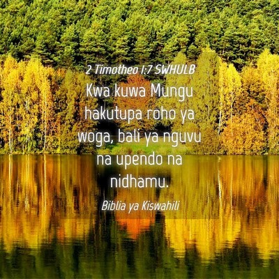 Picture 04 - 2 Timotheo 1:7 SWHULB - Kwa kuwa Mungu hakutupa roho ya woga, bali ya - Bible Verse Picture