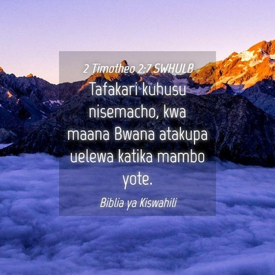 Picture 04 - 2 Timotheo 2:7 SWHULB - Tafakari kuhusu nisemacho, kwa maana Bwana - Bible Verse Picture