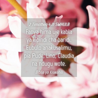 Picture 04 - 2 Timotheo 4:21 SWHULB - Fanya hima uje kabla ya kipindi cha baridi. - Bible Verse Picture