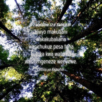 Picture 04 - 2 Wafalme 12:8 SWHULB - Hivyo makuhani wakakubaliana wasichukue pesa tena - Bible Verse Picture
