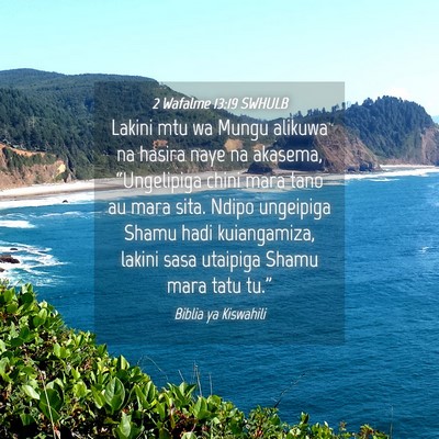 Picture 04 - 2 Wafalme 13:19 SWHULB - Lakini mtu wa Mungu alikuwa na hasira naye na - Bible Verse Picture