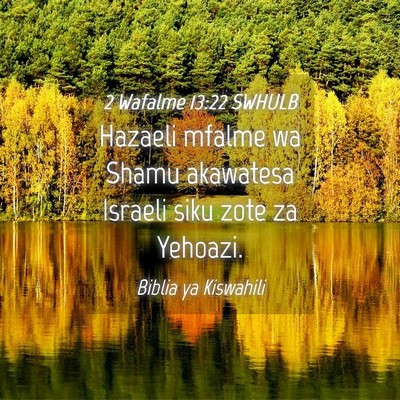 Picture 04 - 2 Wafalme 13:22 SWHULB - Hazaeli mfalme wa Shamu akawatesa Israeli siku - Bible Verse Picture