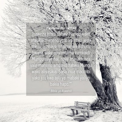 Picture 04 - 2 Wafalme 19:4 SWHULB - Inaweza kuwa Yahwe Mungu wako atasikia maneno - Bible Verse Picture